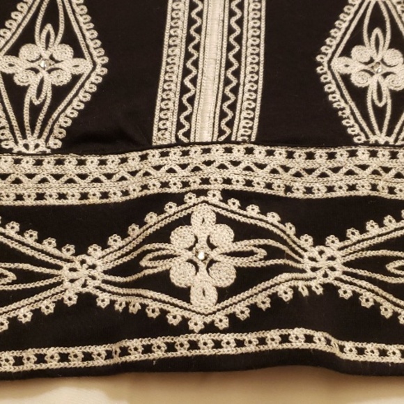 INC INTERNATIONAL CONCEPTS WOMEN'S EMBROIDERED BLACK DRESS W/ BEADING DETAILS, L - Picture 10 of 14